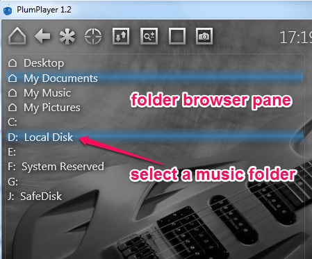 folder browser pane