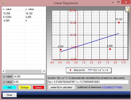 fxCalc - linear regression