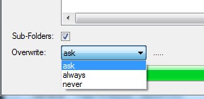 include sub-folders and set overwrite action