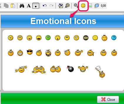 insert emotional icons