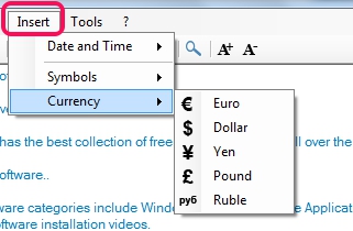 symbols and currency