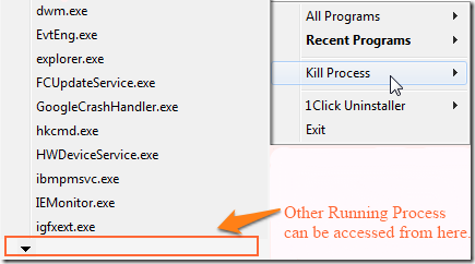 1 Click Uninstaller-Kill Process