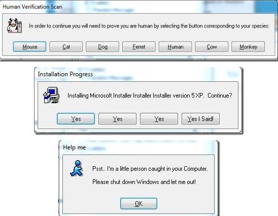 Dr.Windows-types of funny error messages