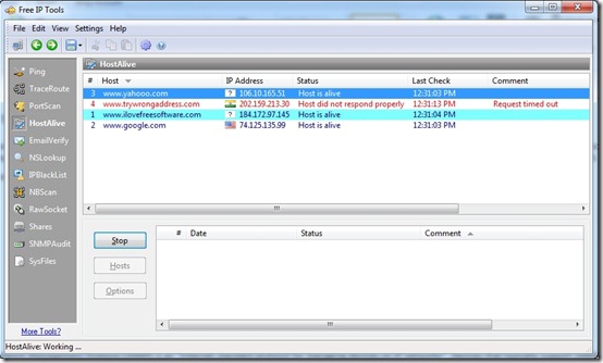 Free IP Tool HostAlive