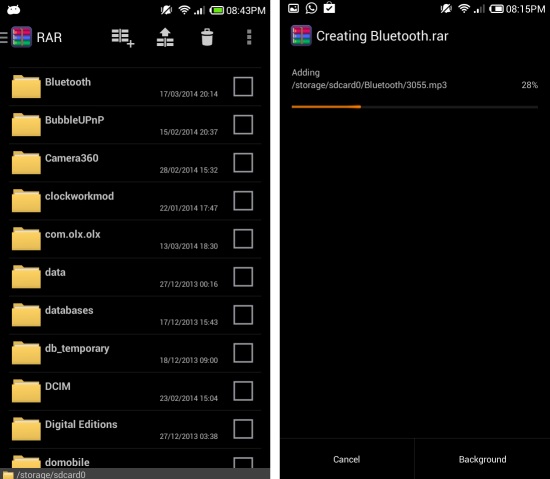 Free android app to extract and create RAR achieves RAR for Android