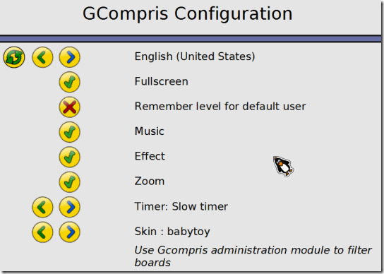 GCompris-Configuration