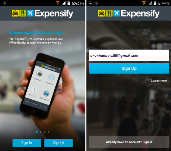 How to get started with Expensify for Android Installation and signup