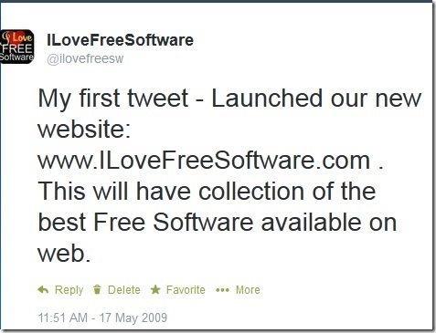 ILoveFreeSw First Tweet
