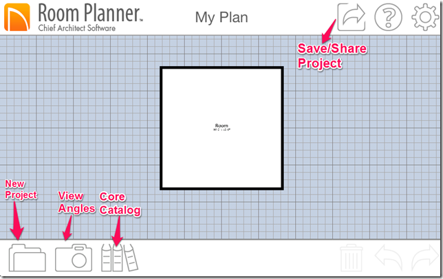 Room Planner App Home Screen