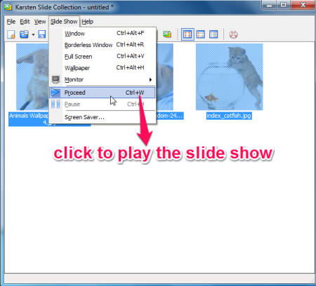 Karsten slide show playing option