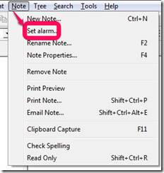 KeyNote NF setting alarm