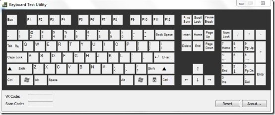 Keyboard Test Utility-main interface