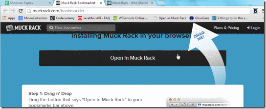 Muckrack Bookmarklet-Drag n Drop