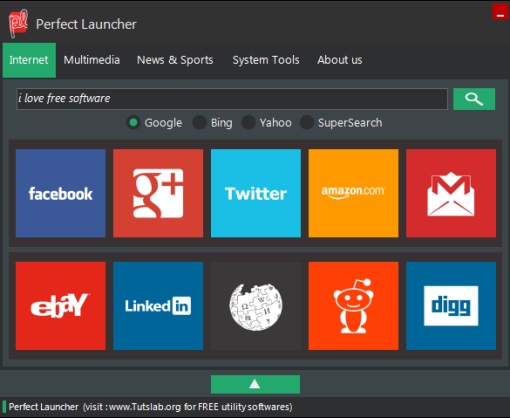 Perfect Launcher- interface
