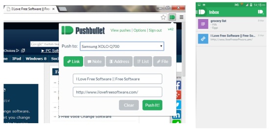 Pushbullet for Android Send List, Links, Files And More From PC To Phone