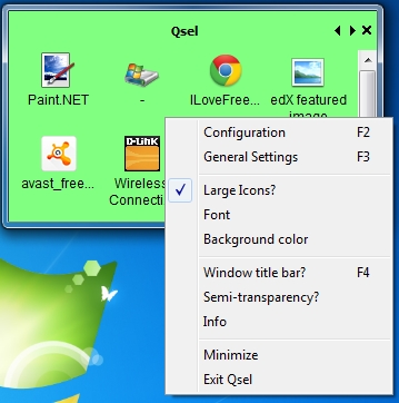 Qsel right-click options