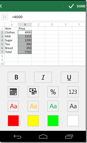 Formatting Excel Spreadsheet