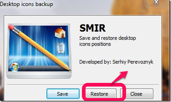 Smir restoring icons position