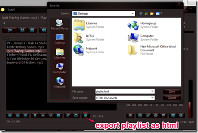 Smp3 html export