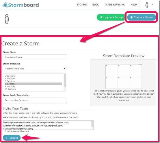 Stormboard-create storm