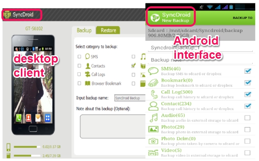 SyncDroid- Backup Android Phone to PC or SD card