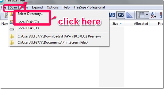 Treesize free scanning hard disk