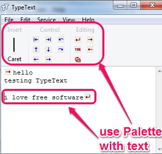 TypeText- interface