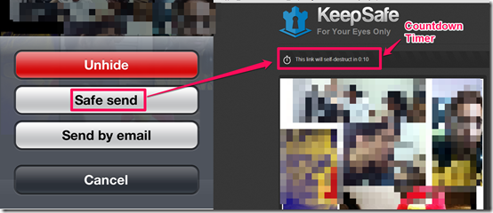 Safe Send Feature of KeepSafe App
