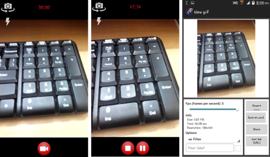 Using Gif creator for Android
