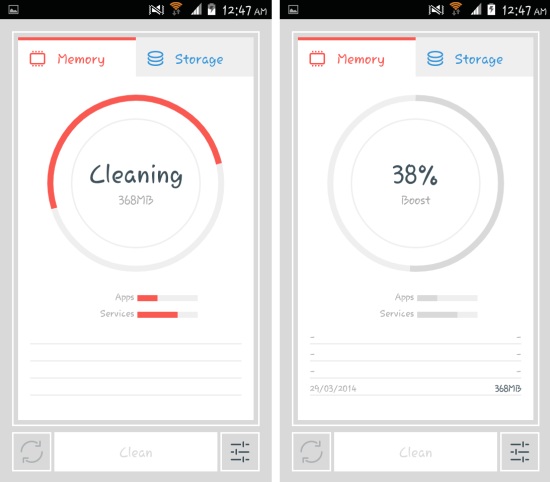cleaning redundant processes and services with the cleaner for android