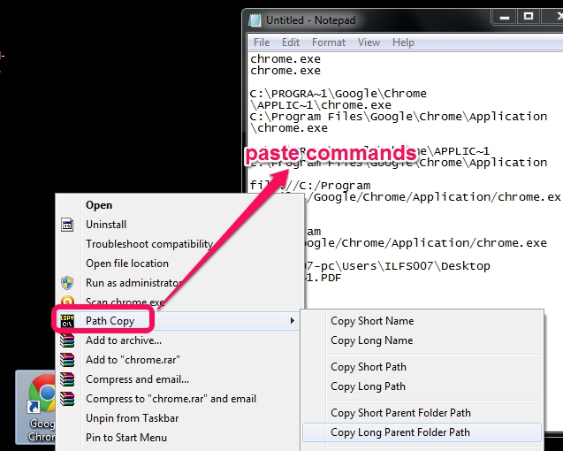 copy and paste commands