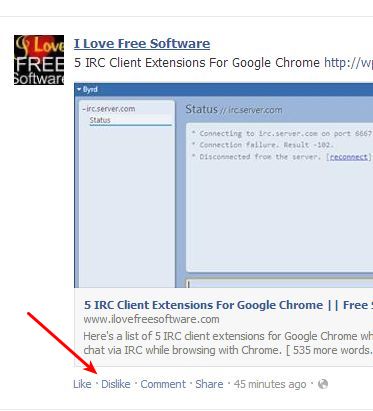 dislike extension for google chrome