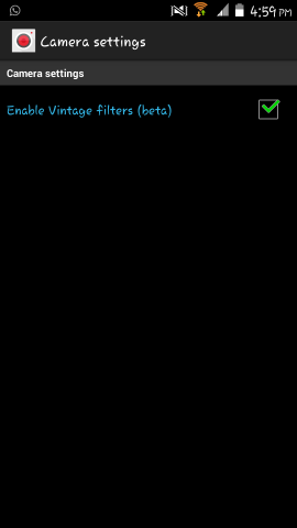 enable vintage filters in socialcam for android