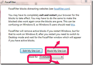focalfilter blocking a website