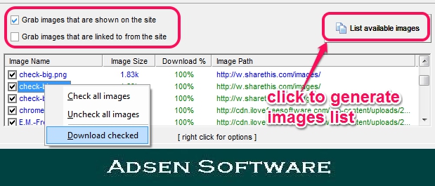 generate images list and download required images
