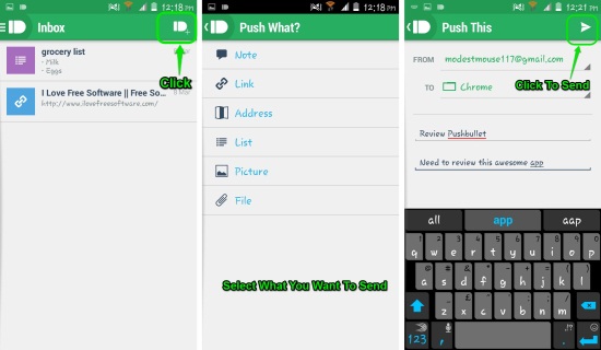 push From Android device to Chrome using pushbullet