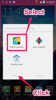 set kitkat laucher for android as default