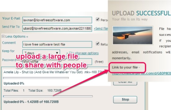 share large files by email