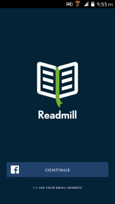sign in readmill for android