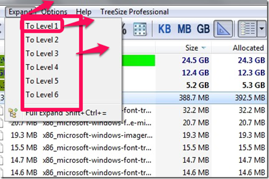treesize free expand level 1