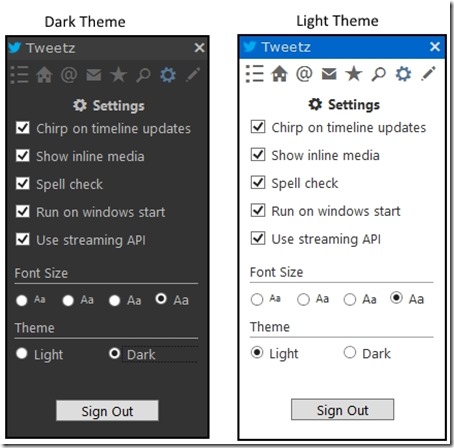tweetz desktop theme