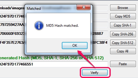 verify hashes