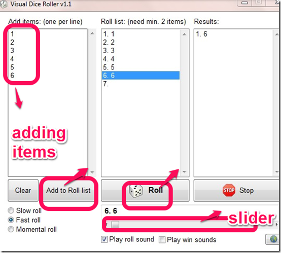 visual dice roller rolling