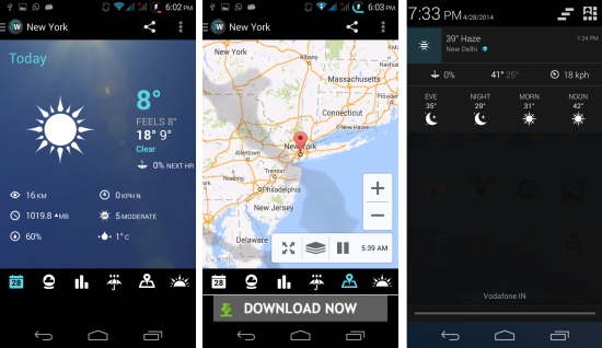 1Weather For Android Feature Packed And Elegant Weather App For Android