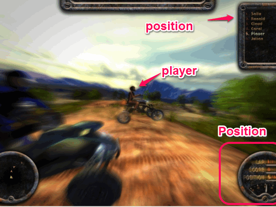 ATV Quadra Racers Game Interface