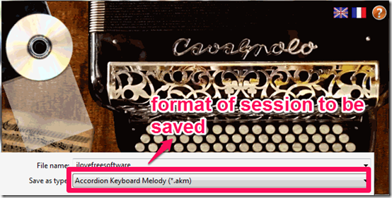Accordian Keyboard Session Saving
