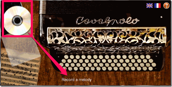 Accordian Keyboard record a melody