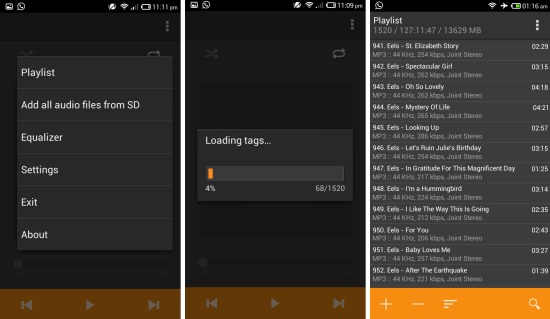 Adding and playing music to AIMP for Android