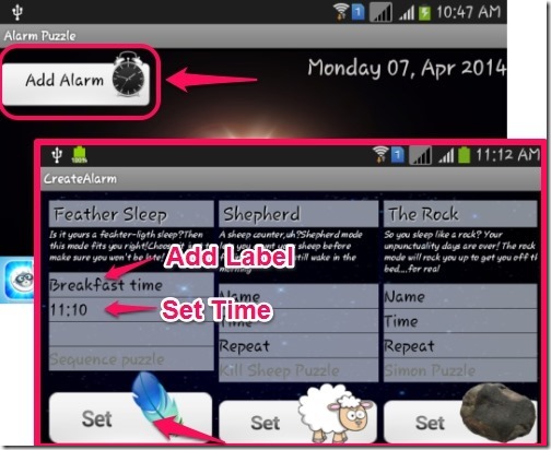 Alarm Puzzle-add alarm, set time