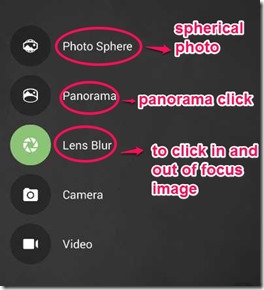 Camera options